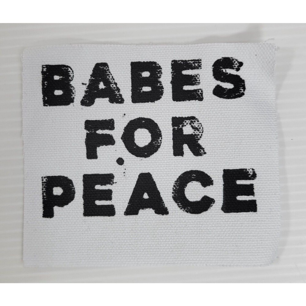 Babes For Peace Patch Sew On Hats Caps Jeans Jackets Backpacks Black White
